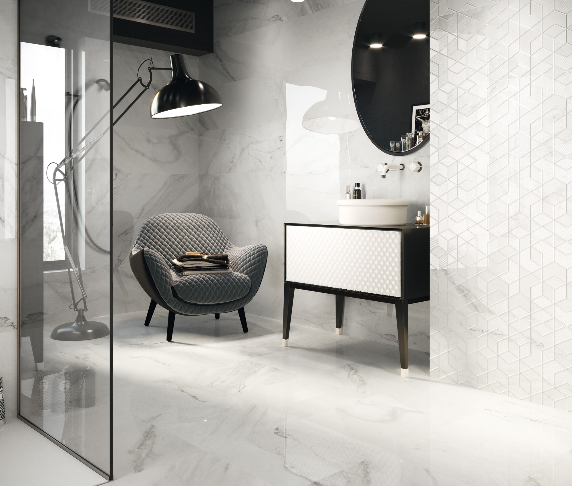 Amb 1212 Blanco Blanco Decor Diamond 40x120 web - Duomo 1212