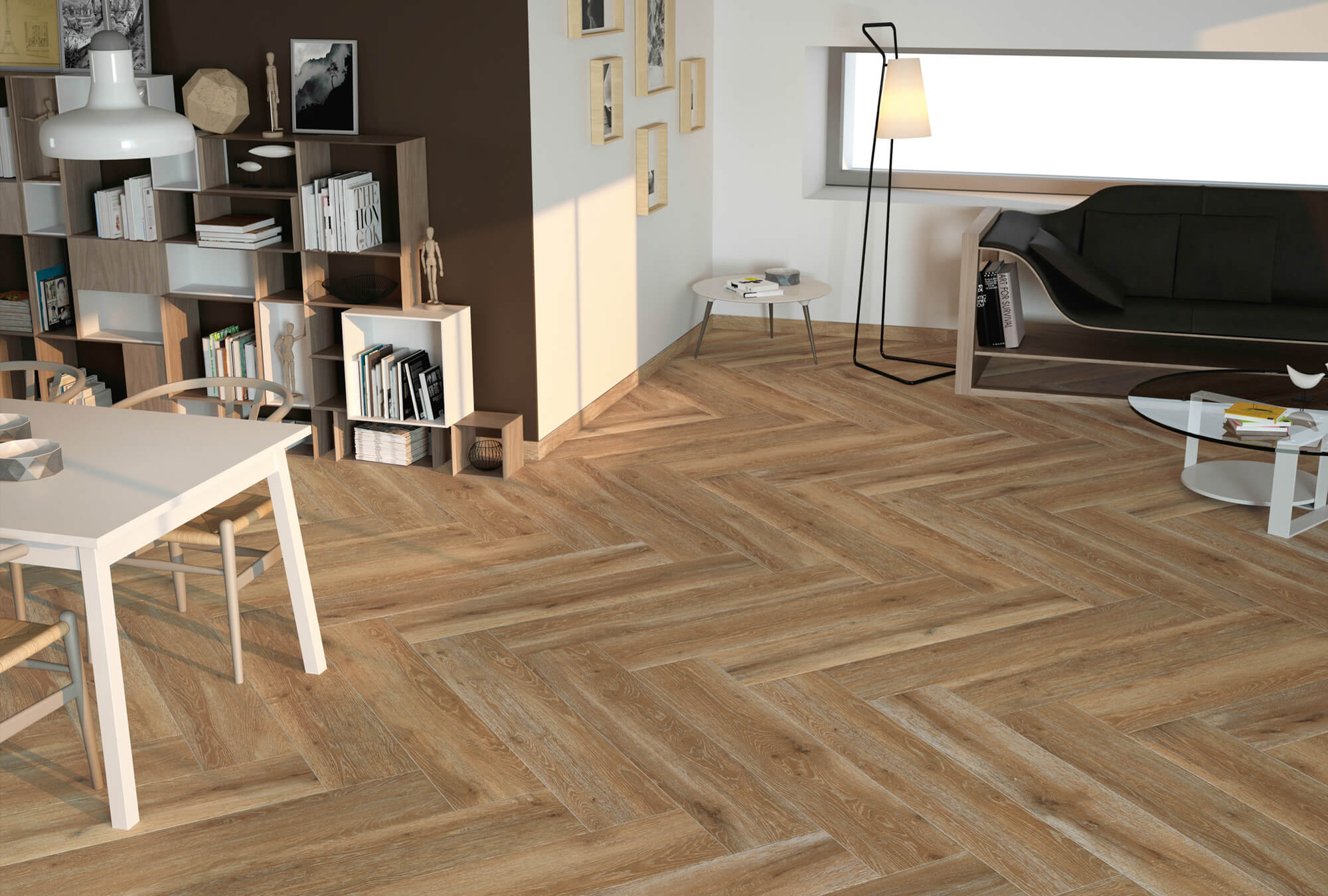 Porcelain wood-look floors