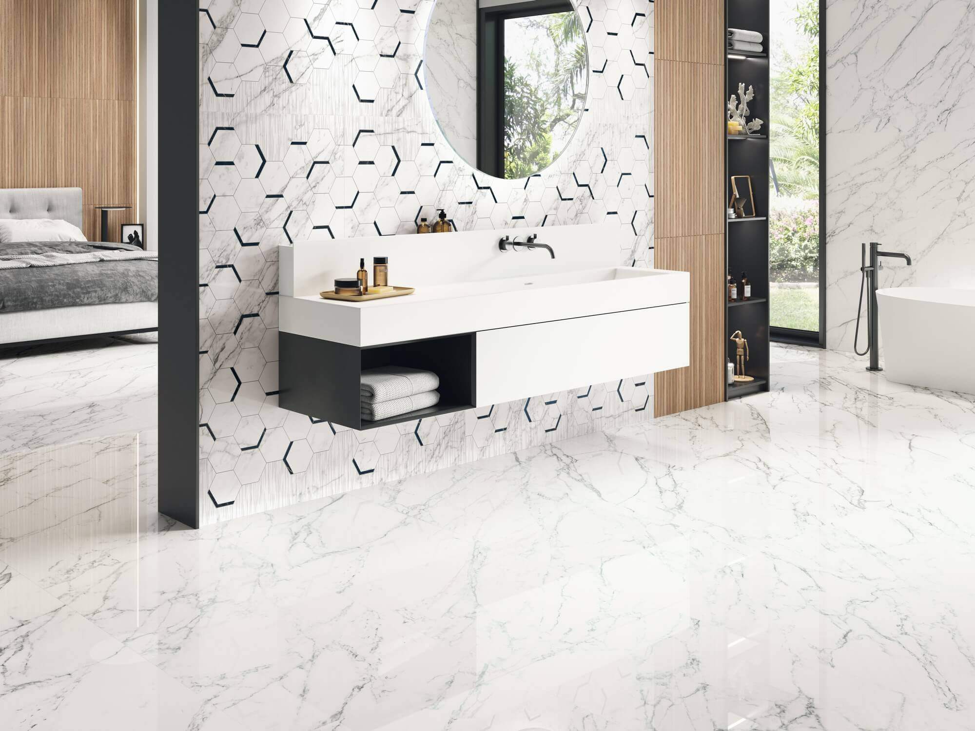 Amb 6642 White Pulido White Decor Pulido 63x146 9544 Roble 30x90 1857 White Pulido 98x98 web - Loira 6642