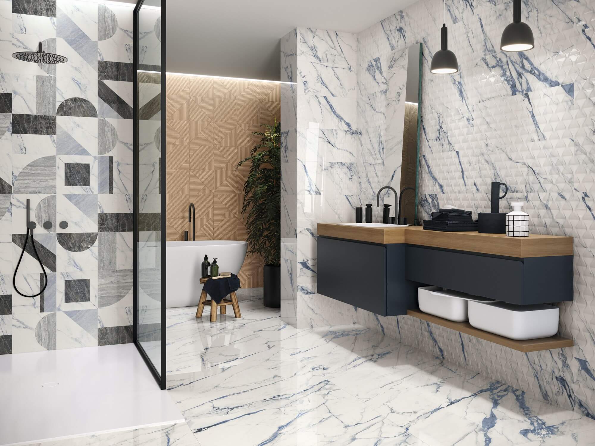 Efecto mármol para un baño elegante - Firenze 9543