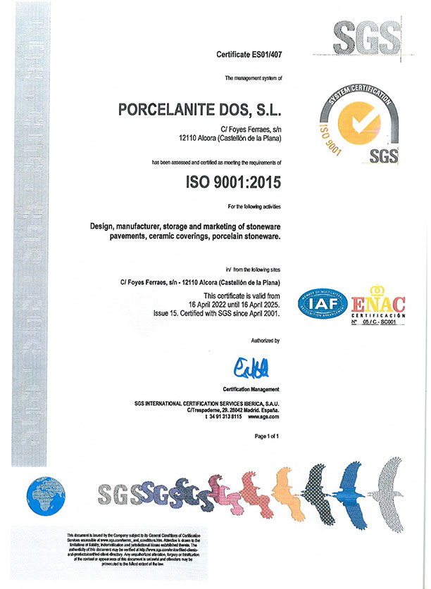 ISO 9001 2015 CERTIFICATE - Empresa