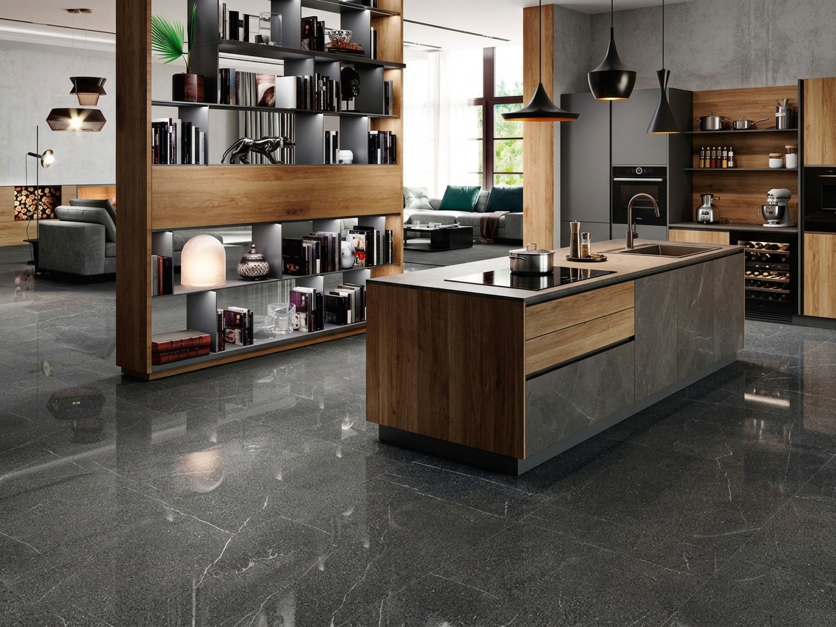 Suelos porcelanicos negros para cocinas 1834 Black Pulido - Suelos Cocina Suelos porcelanicos negros para cocinas 1834 Black Pulido - Suelos Cocina