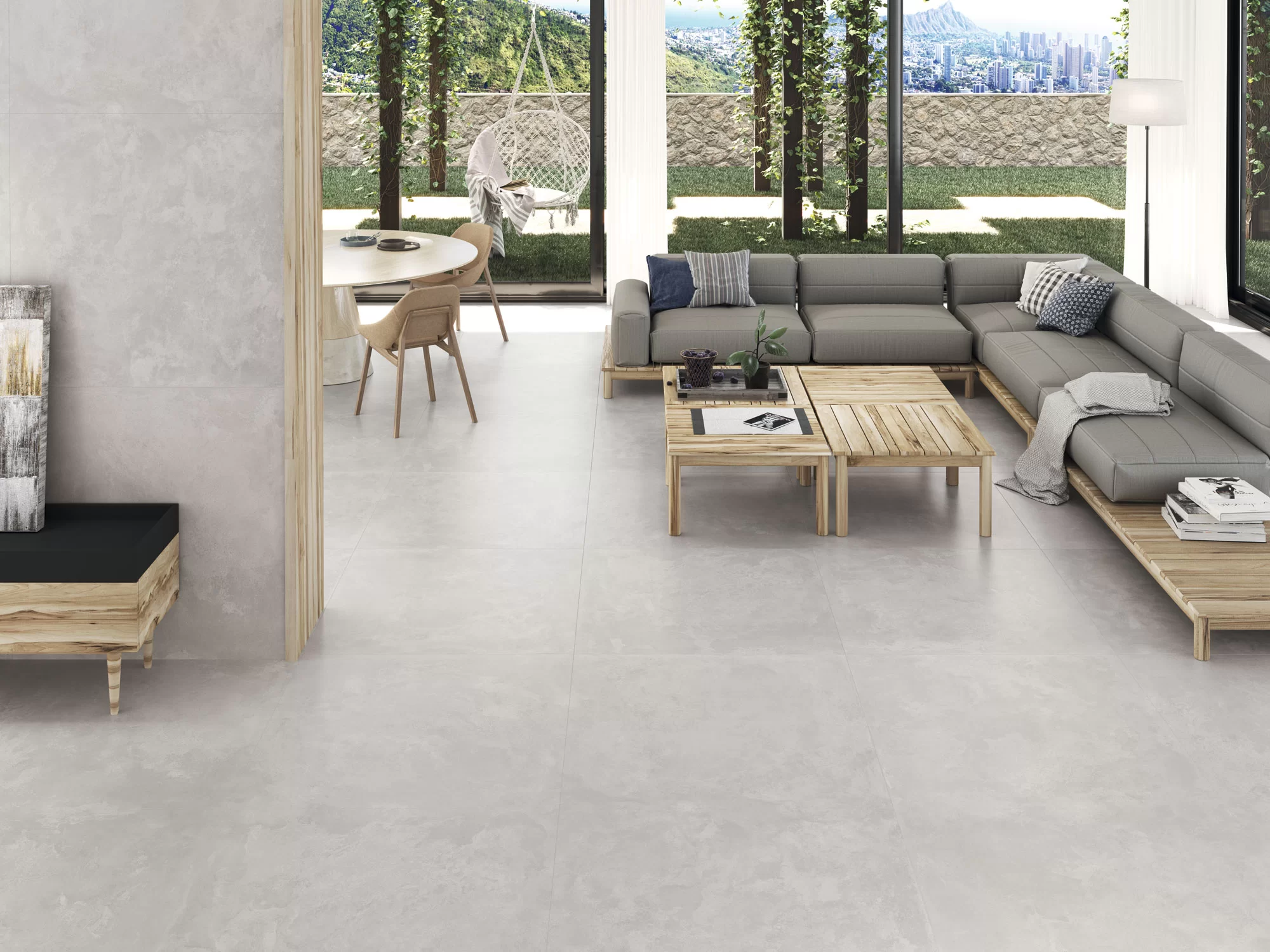 Suelo porcelánico serie creta 1875 Suelo porcelánico color gris